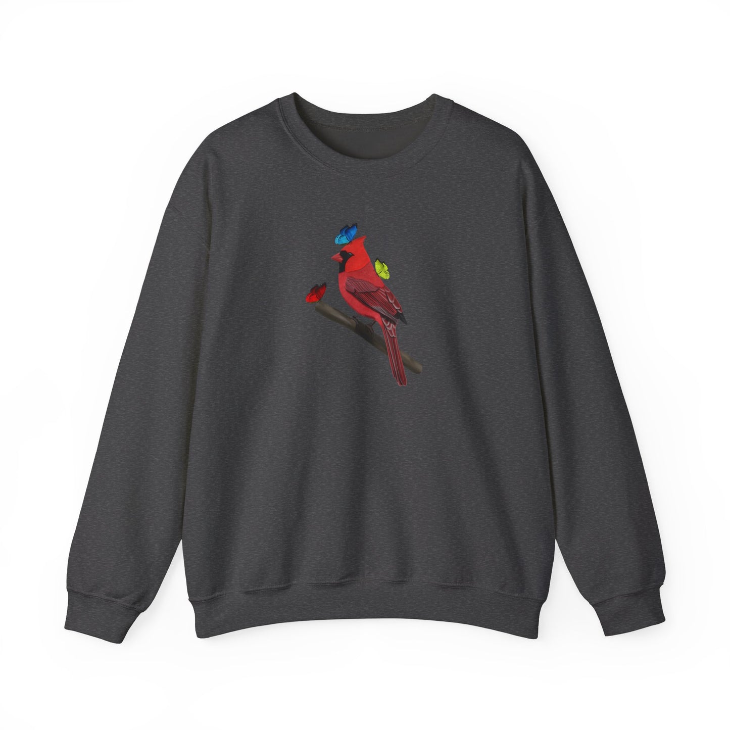 Cardinal with Butterflies Bird Birding & Birdwatching Sweatshirt