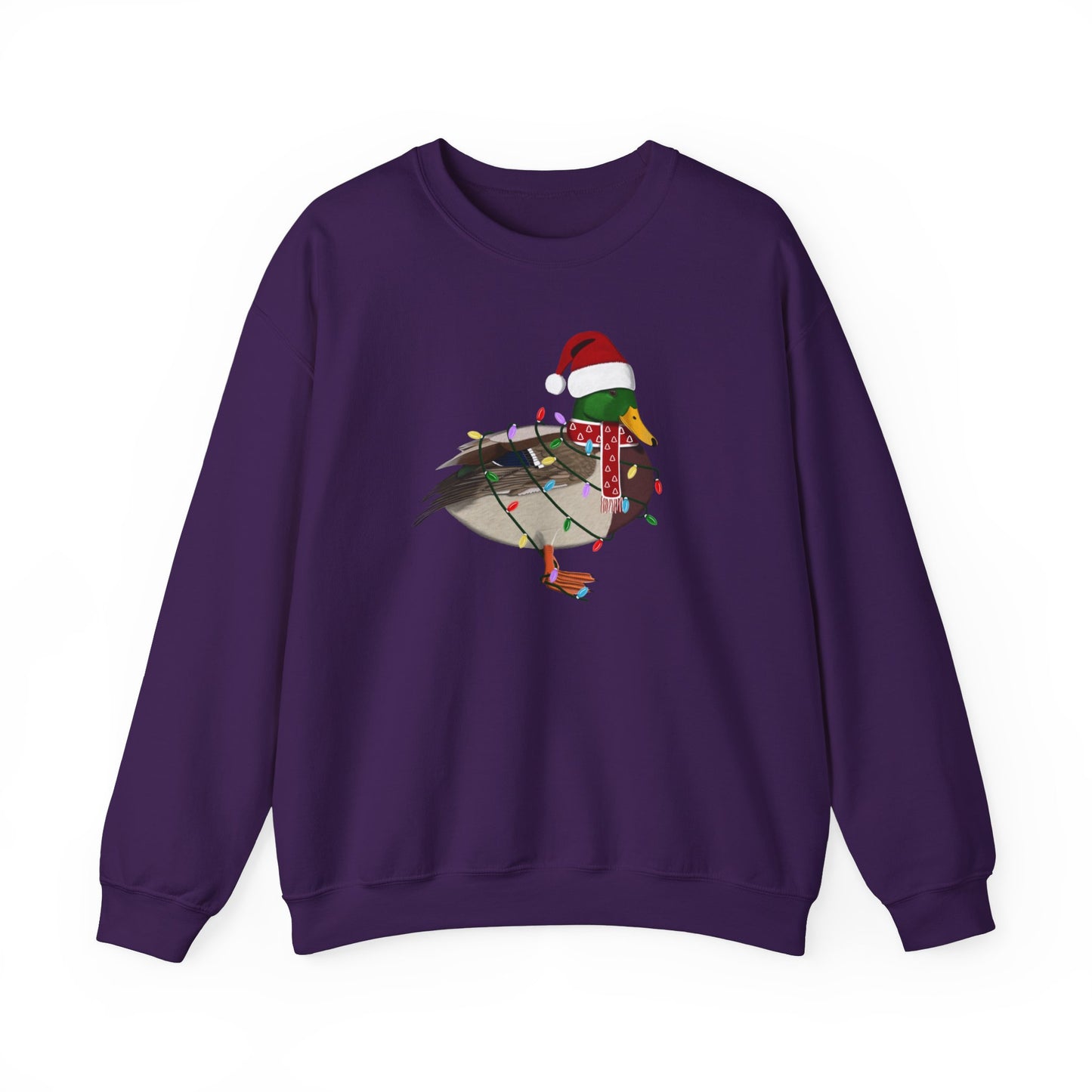 Mallard with Fairy Lights Santa Claus Christmas Bird Sweatshirt