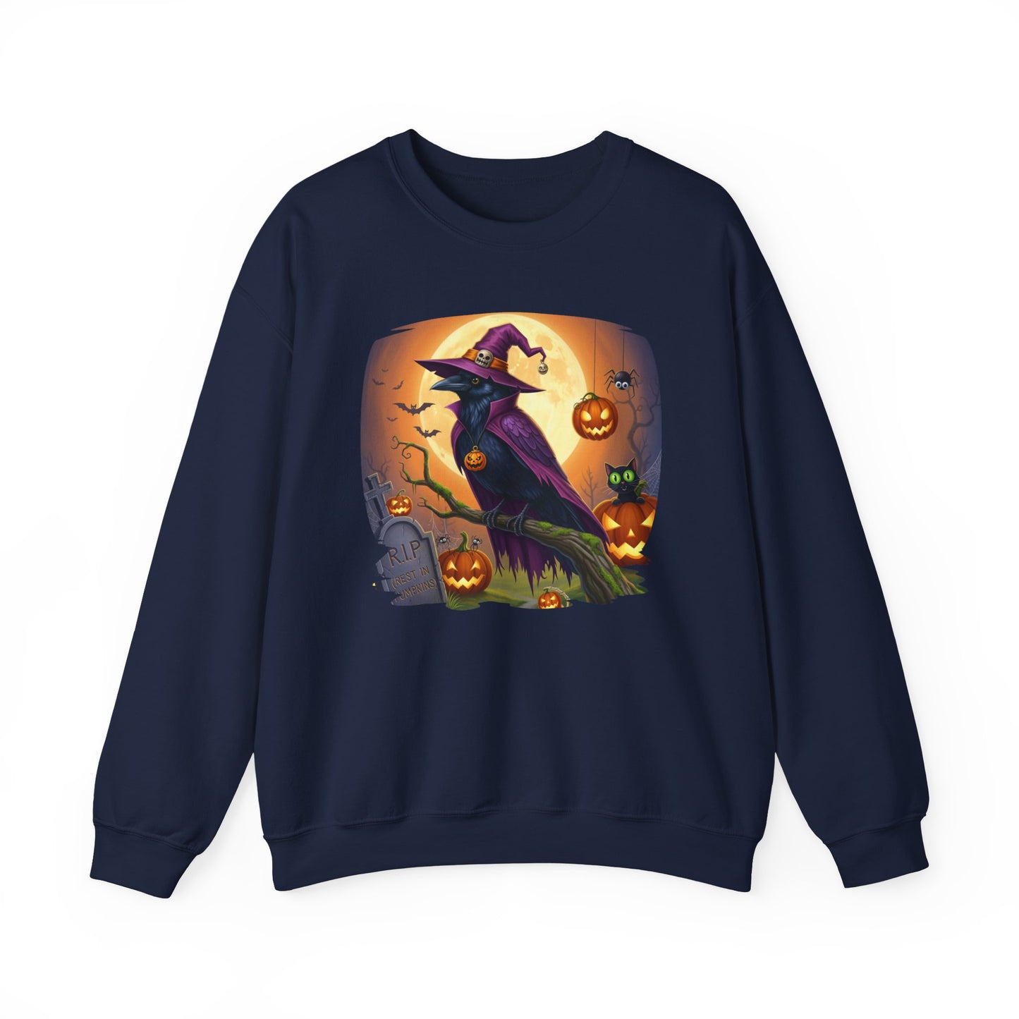 Raven Crow Halloween Bird Sweatshirt - Spooky Halloween Costume for Bird Lovers