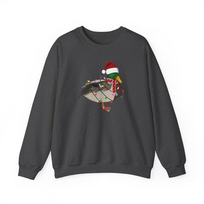 Mallard with Fairy Lights Santa Claus Christmas Bird Sweatshirt