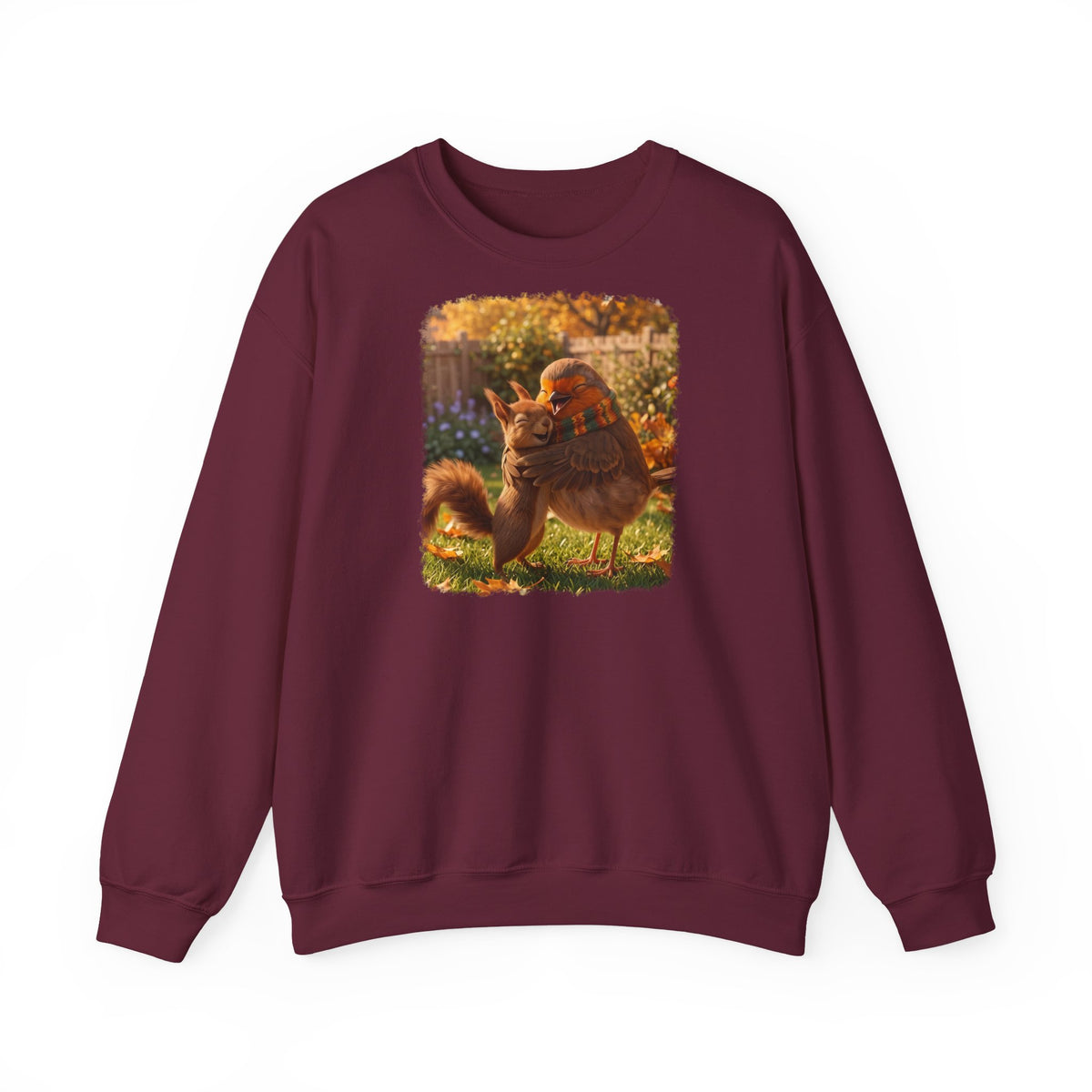 Premium Sweatshirt Rosi Rotkehlchen & Eichhörnchen | Pullover für Vogelfreunde