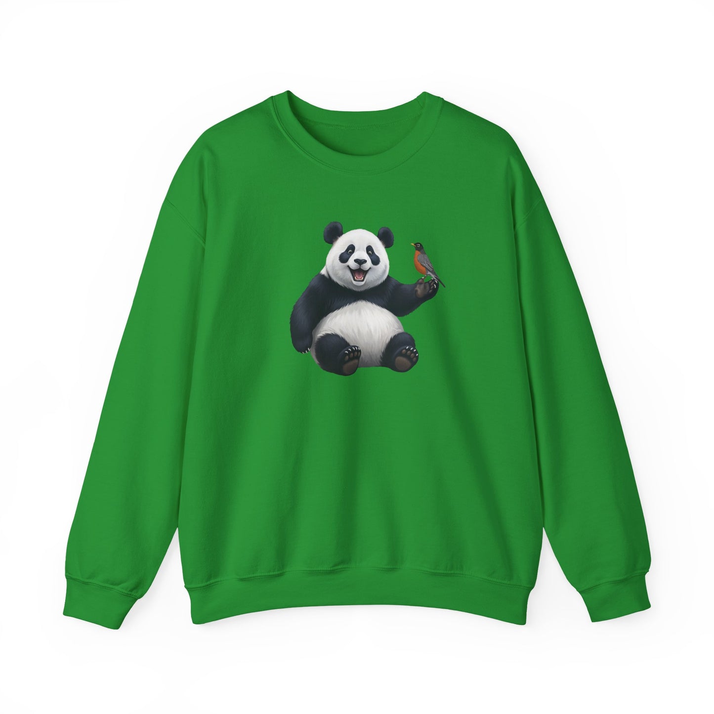 Panda Bear with an American Robin Sweatshirt Bird & Animal Lover