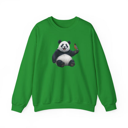 Panda Bear with an American Robin Sweatshirt Bird & Animal Lover