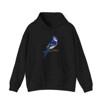 blue jay bird art birdwatcher hoodie