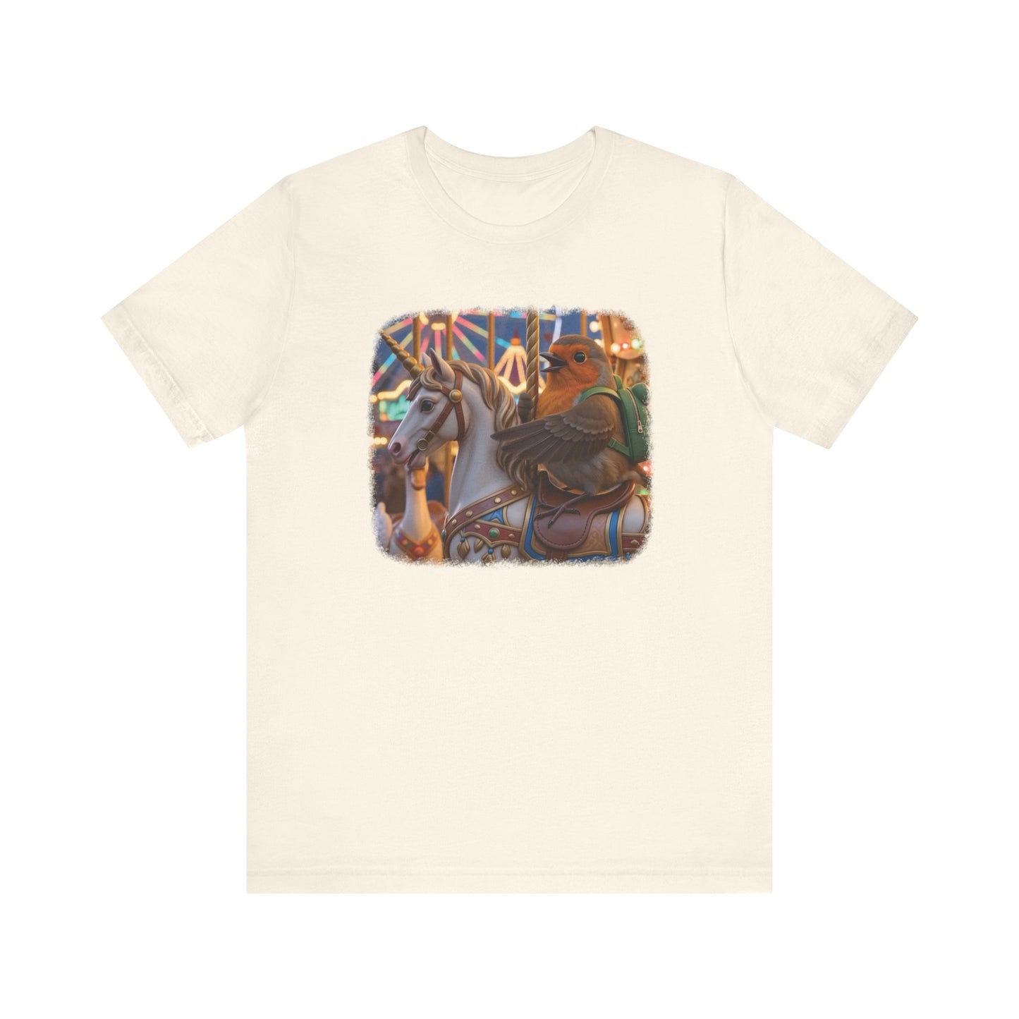 Robin Rosi Unicorn Carousel Premium T-Shirt for Bird Lovers