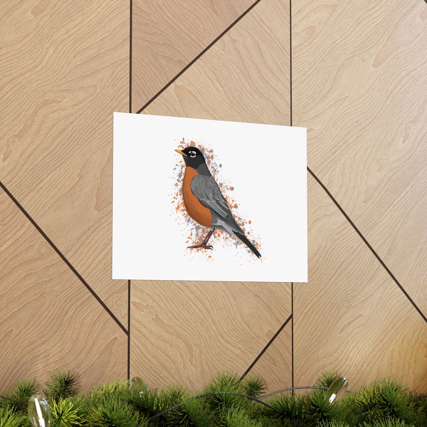 American Robin Bird Artwork Matte Poster