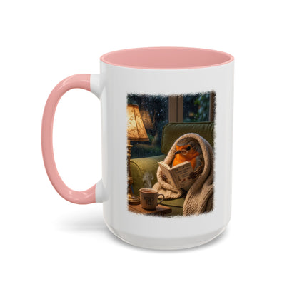 Robin Rosi Reading a Book Mug for Bird Lovers