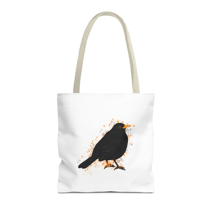 Amsel Tragetasche 40x40cm Vogel Tasche Weiß für Vogelbeobachter
