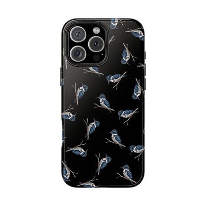 Belted Kingfisher iPhone Case Black – Premium Tough Phone Cover for Bird Lovers
