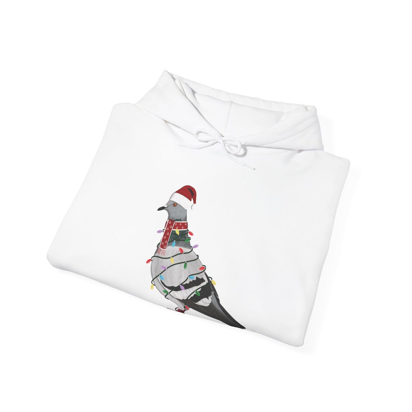 Pigeon with Fairy Lights Christmas Bird Hoodie