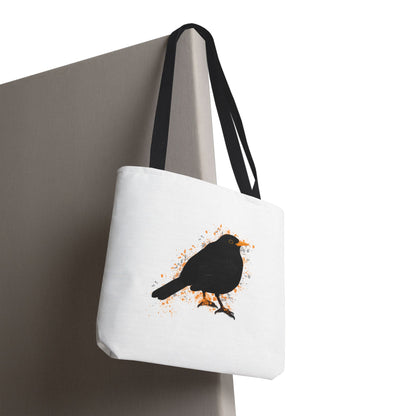 Amsel Tragetasche 40x40cm Vogel Tasche Weiß für Vogelbeobachter