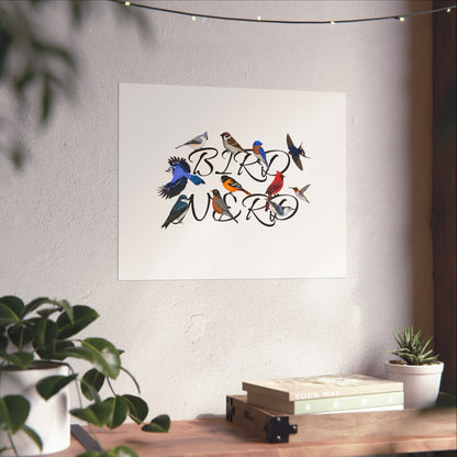 Bird Nerd Robin Cardinal Blue Jay Bird Birding Matte Poster