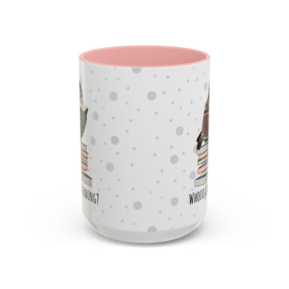 Whooo Loves Reading Owl Teacher Mug – Two-Tone Librarian & Book Lover Cup