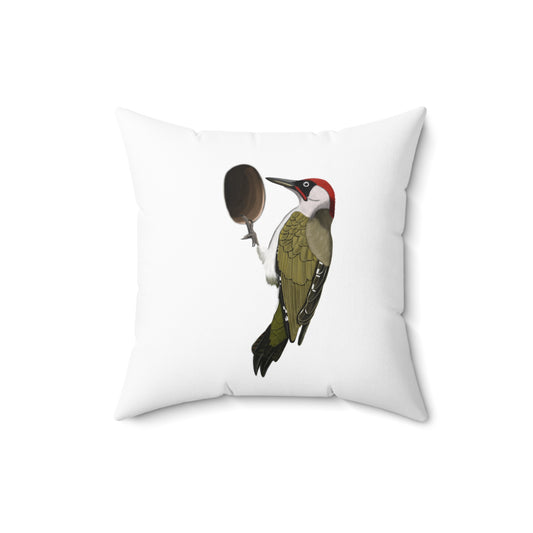 Green Woodpecker Birdlover Bird Throw Pillow 16"x16"