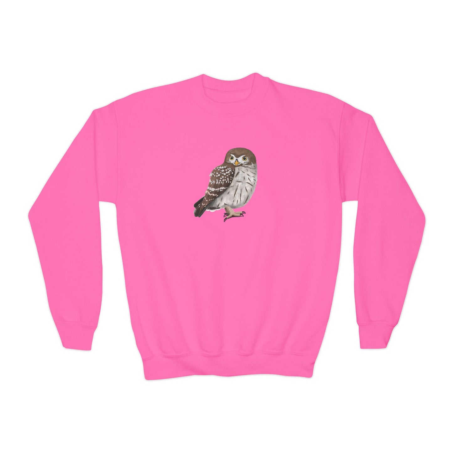 Little Owl Bird Birdwatching Youth Crewneck Sweatshirt