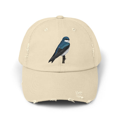 Tree Swallow Bird Art Distressed Cap