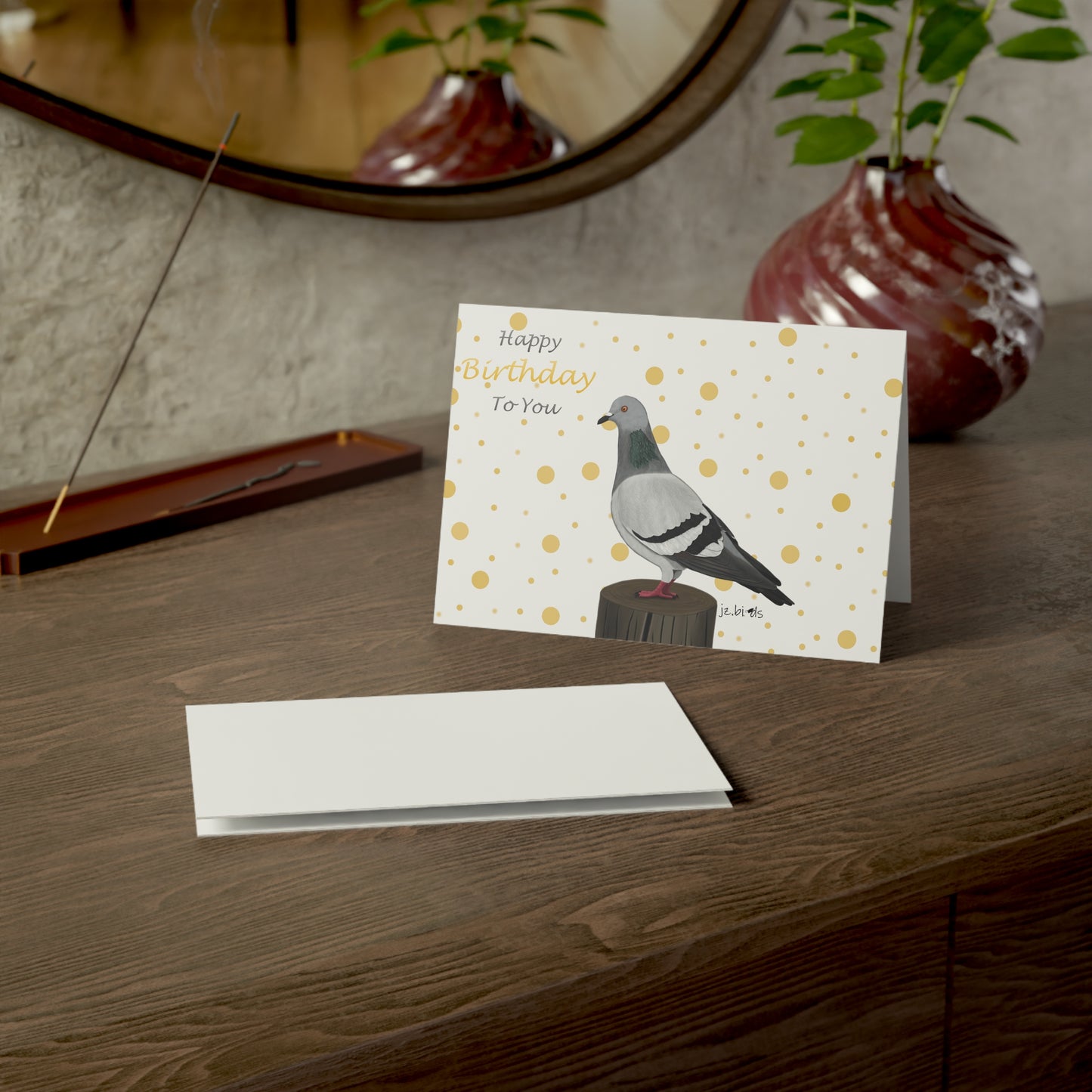 Pigeon Birthday Card – Premium Matte Bird Greeting Card