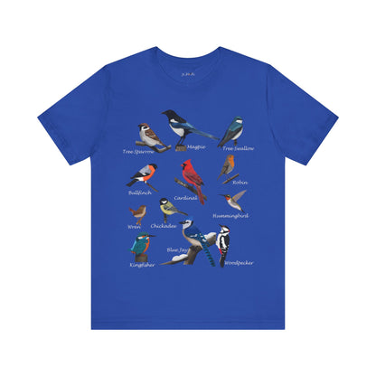 Garden Birds Blue Jay Cardinal Robin Chickadee Birding & Birdwatching Bird T-Shirt
