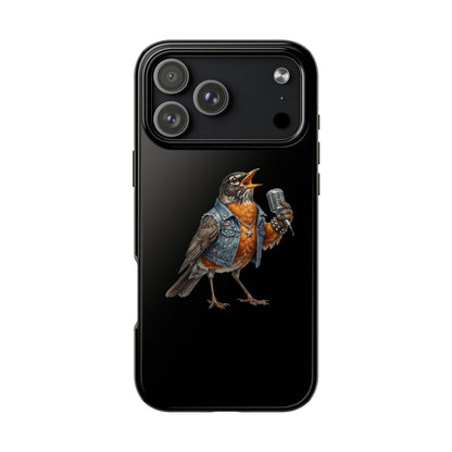 American Robin Singing iPhone Case – Premium Tough Phone Cover Black