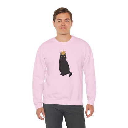 Black Cat with Crown Cat Lover Sweatshirt