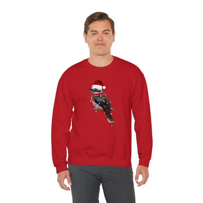 Kookaburra with Fairy Lights Santa Claus Christmas Bird Sweatshirt