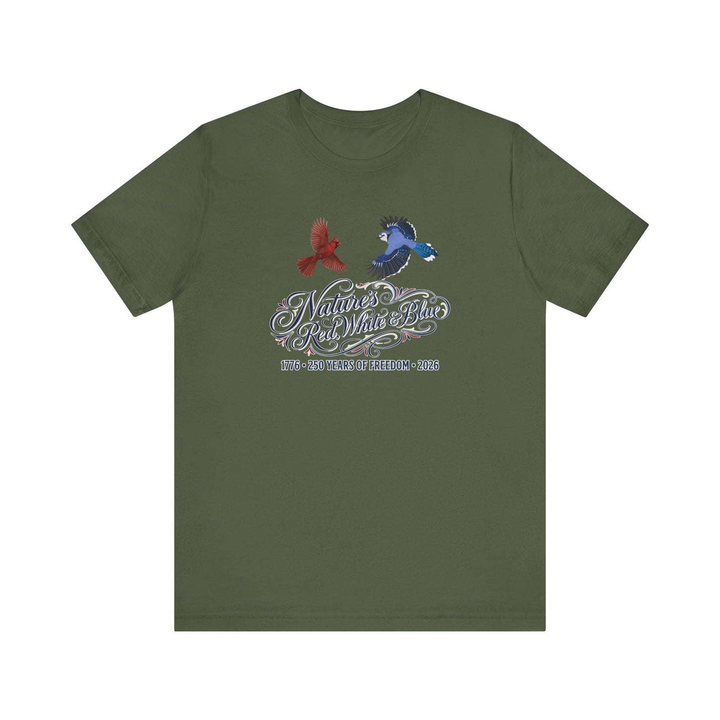 Nature's Red, White & Blue Patriotic Jay Cardinal Bird T-Shirt | America 250 – lover