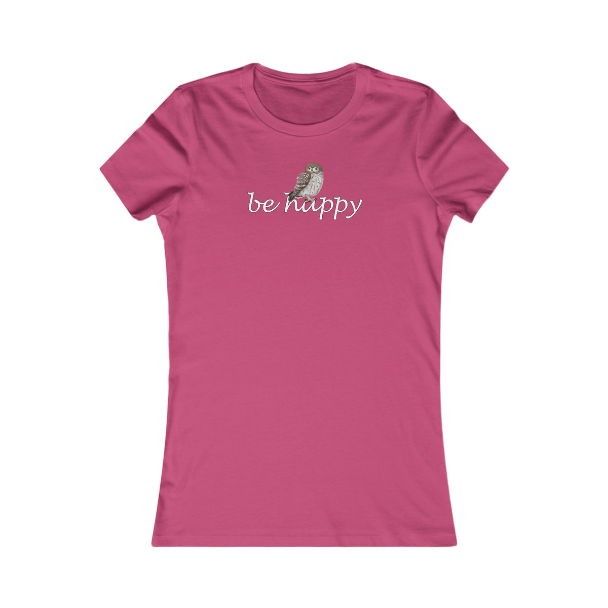 Eule Be Happy Frauen T-Shirt mit Bird Graphic Tee Hintergrund