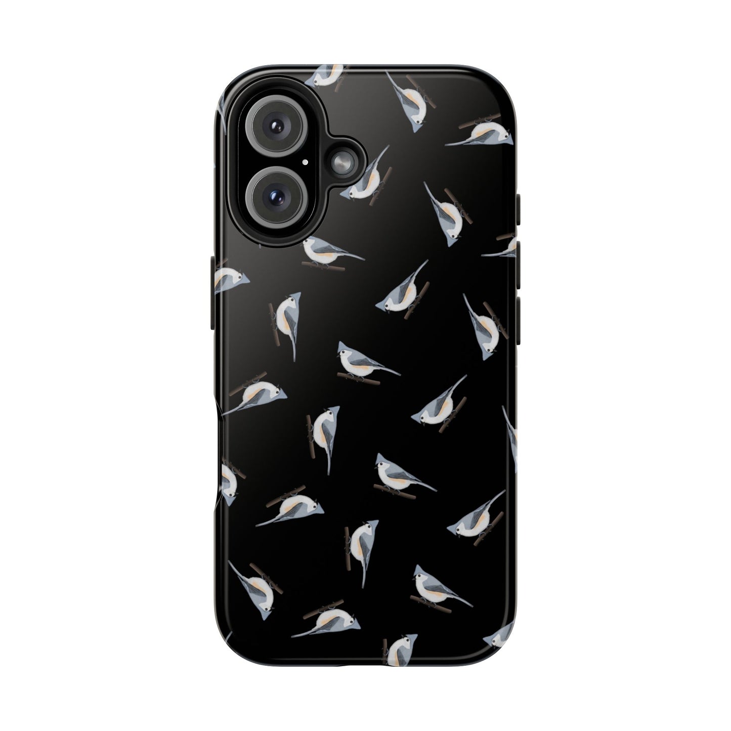 Tufted Titmouse iPhone Case Black – Premium Tough Phone Cover for Bird Lovers