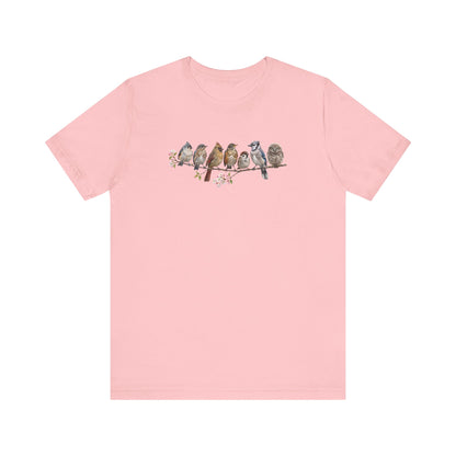 Bluebird Cardinal Blue Jay Robin | 7 Little Fledglings T-Shirt | Cute Baby Birds Graphic Tee