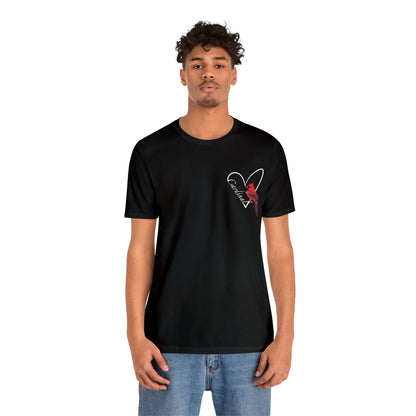 Northern Cardinal Heart Bird Unisex Tee - jz.birds