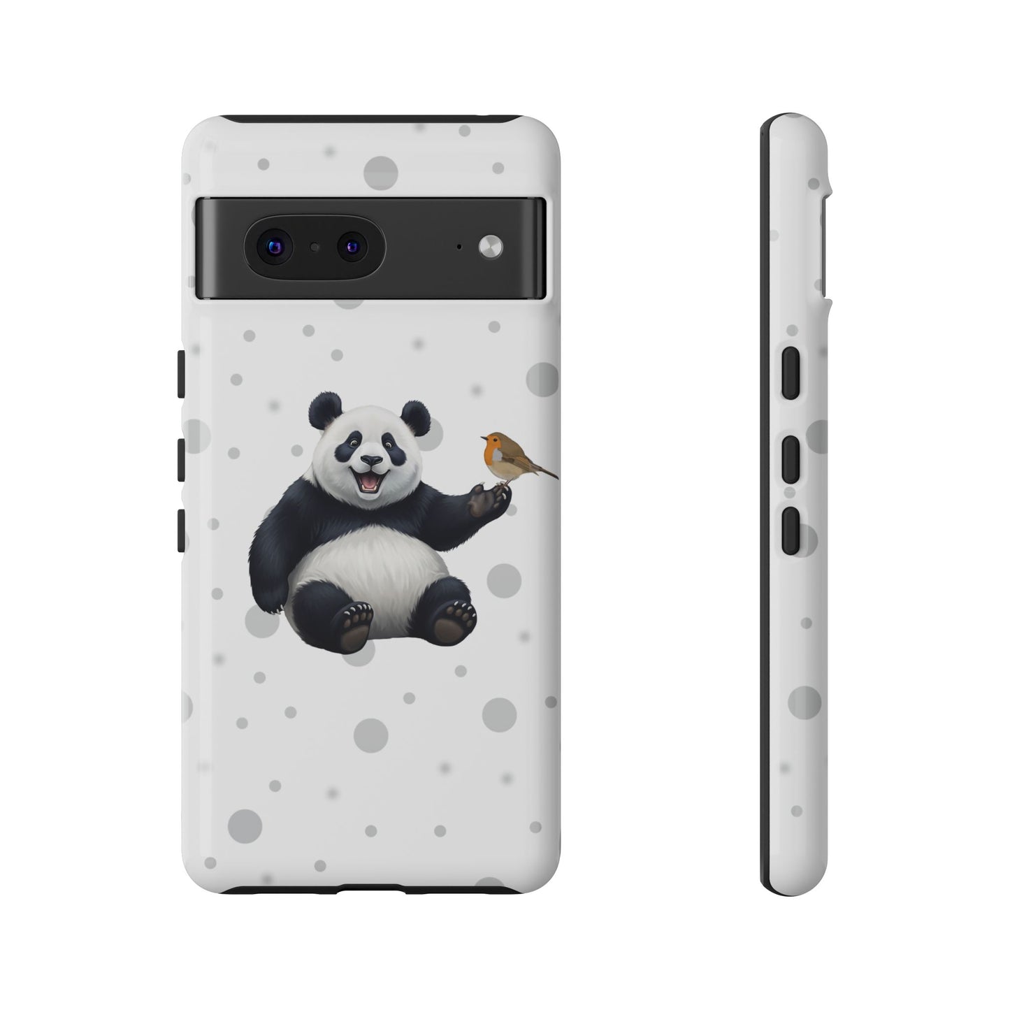 Rotkehlchen mit Panda iPhone & Google Pixel Tiermotiv Handyhülle - Tierisch guter Schutz