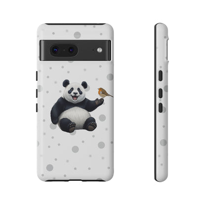 Rotkehlchen mit Panda iPhone & Google Pixel Tiermotiv Handyhülle - Tierisch guter Schutz