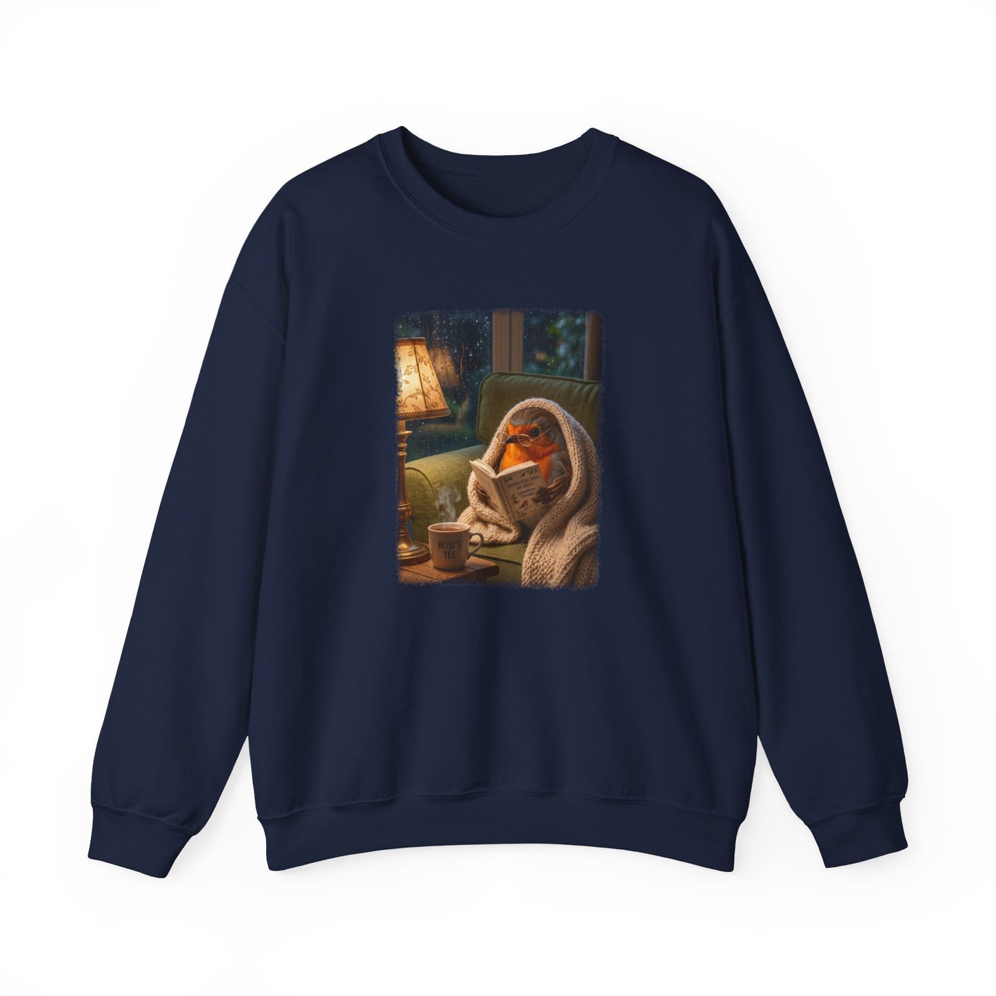 Robin Rosi Reading a Book Premium Sweatshirt for Bird Lovers