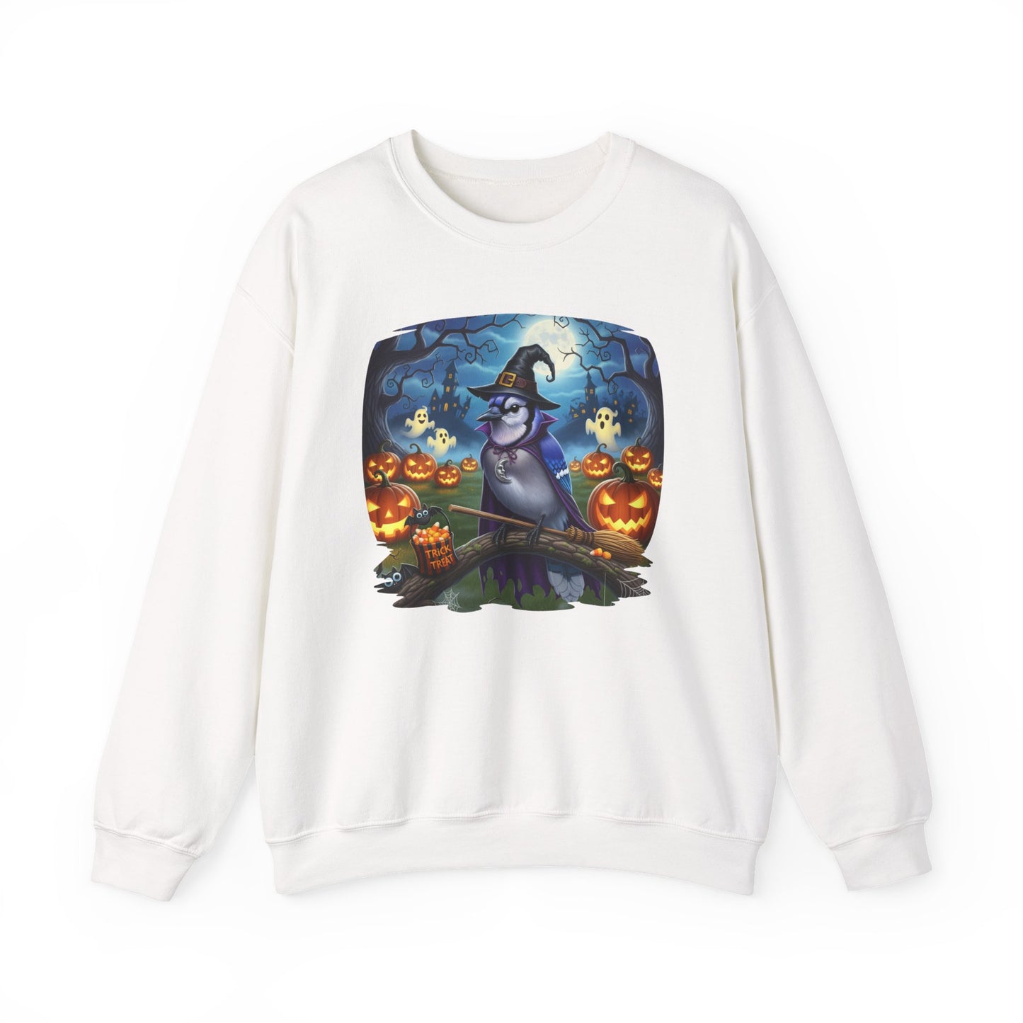 Blue Jay Halloween Bird Sweatshirt - Spooky Halloween Costume for Bird Lovers
