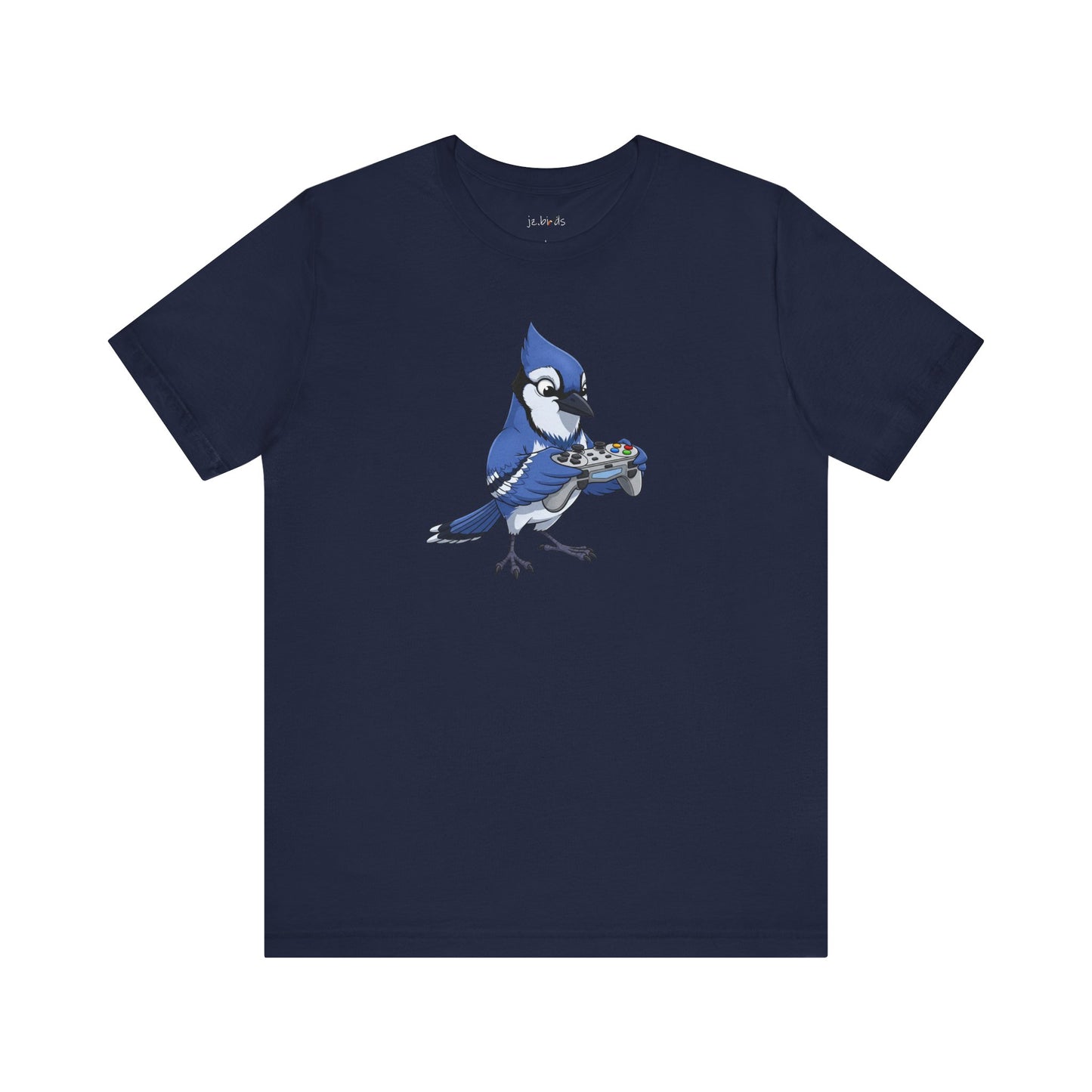Blue Jay Playing Video Games Funny Gamer and Bird Lover T-Shirt
