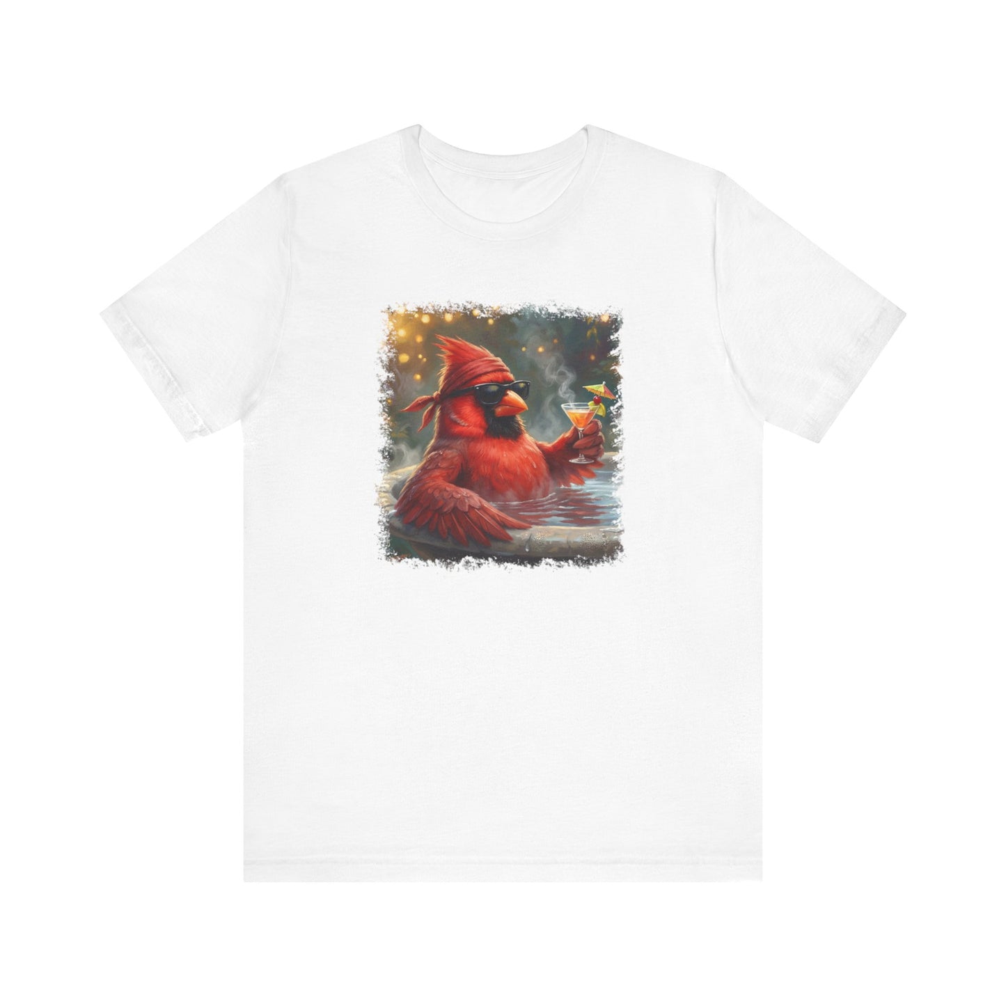 Cardinal Chilling in the Birdbath – Premium Unisex Bird Lovers T-Shirt