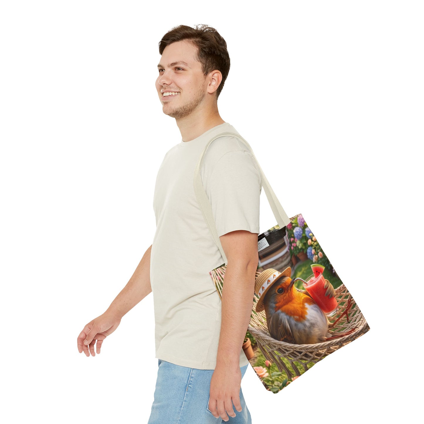 Robin Rosi Hammock and Smoothie Tote Bag - Summer Backyard Bird Watcher Gift