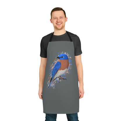 Eastern Bluebird Bird Art Apron Dark Grey