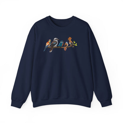 Vögel auf einem Ast Vogel Sweatshirt Wiedehopf Eisvogel Kookaburra