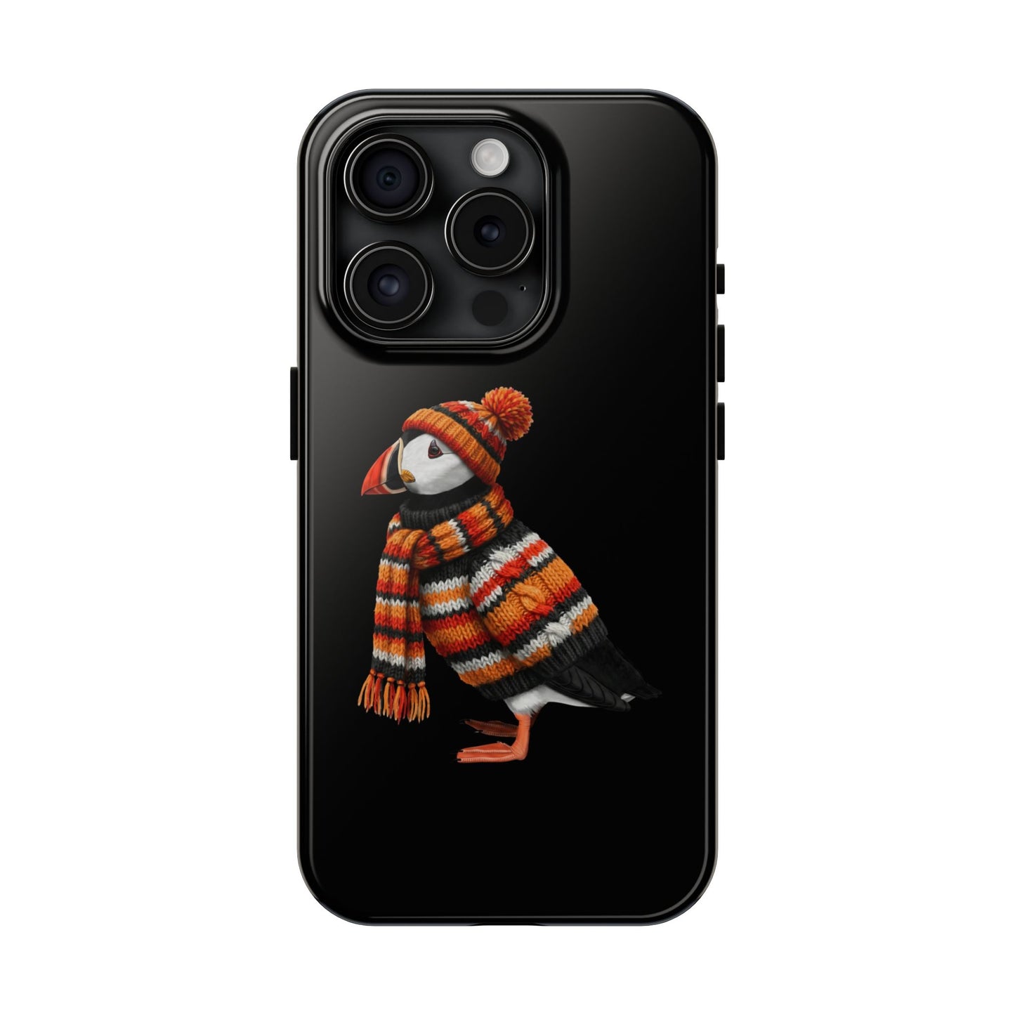 鳥のアートが描かれたパフィンの二層式iPhoneケース – 鳥類学者や鳥愛好家へのプレゼントに最適
