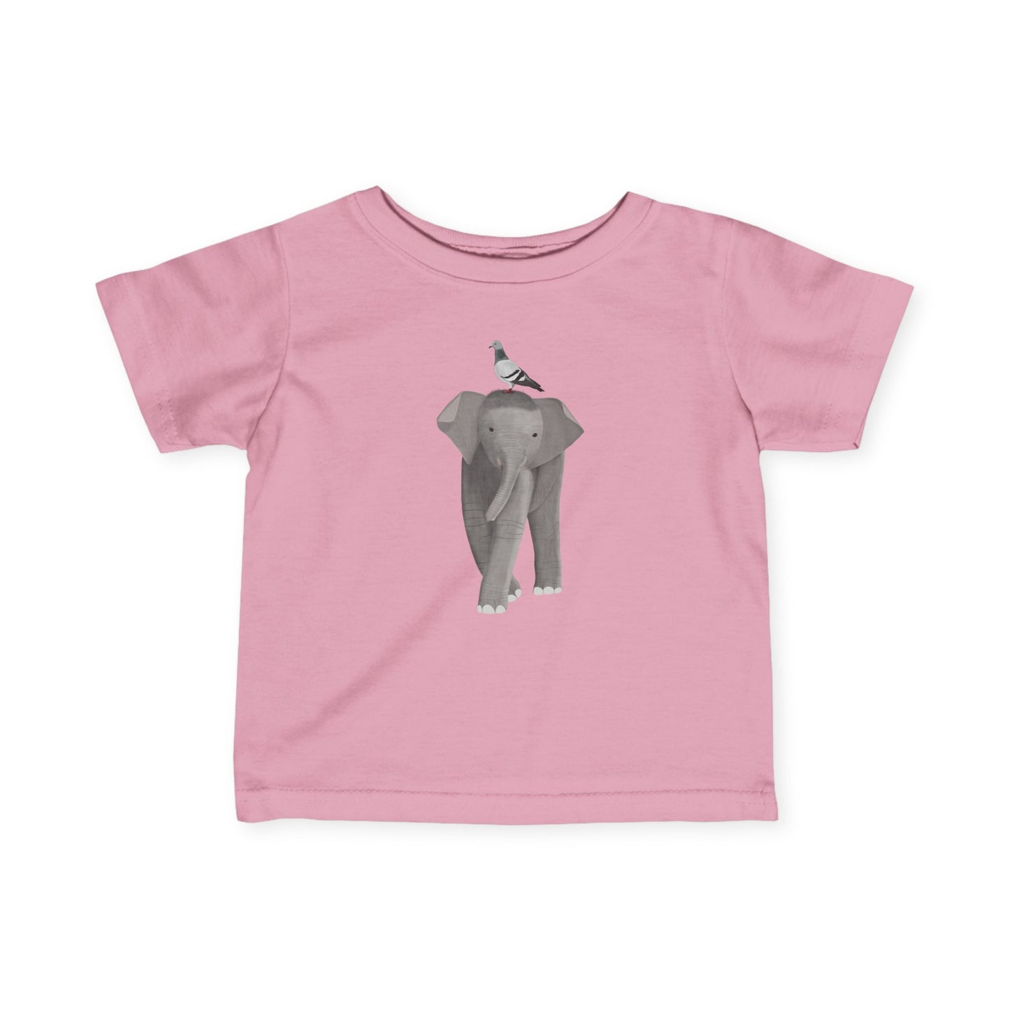 Elephant with Pigeon Bird Baby & Toddler T-Shirt