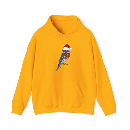 Bluebird with Fairy Lights Christmas Bird Hoodie