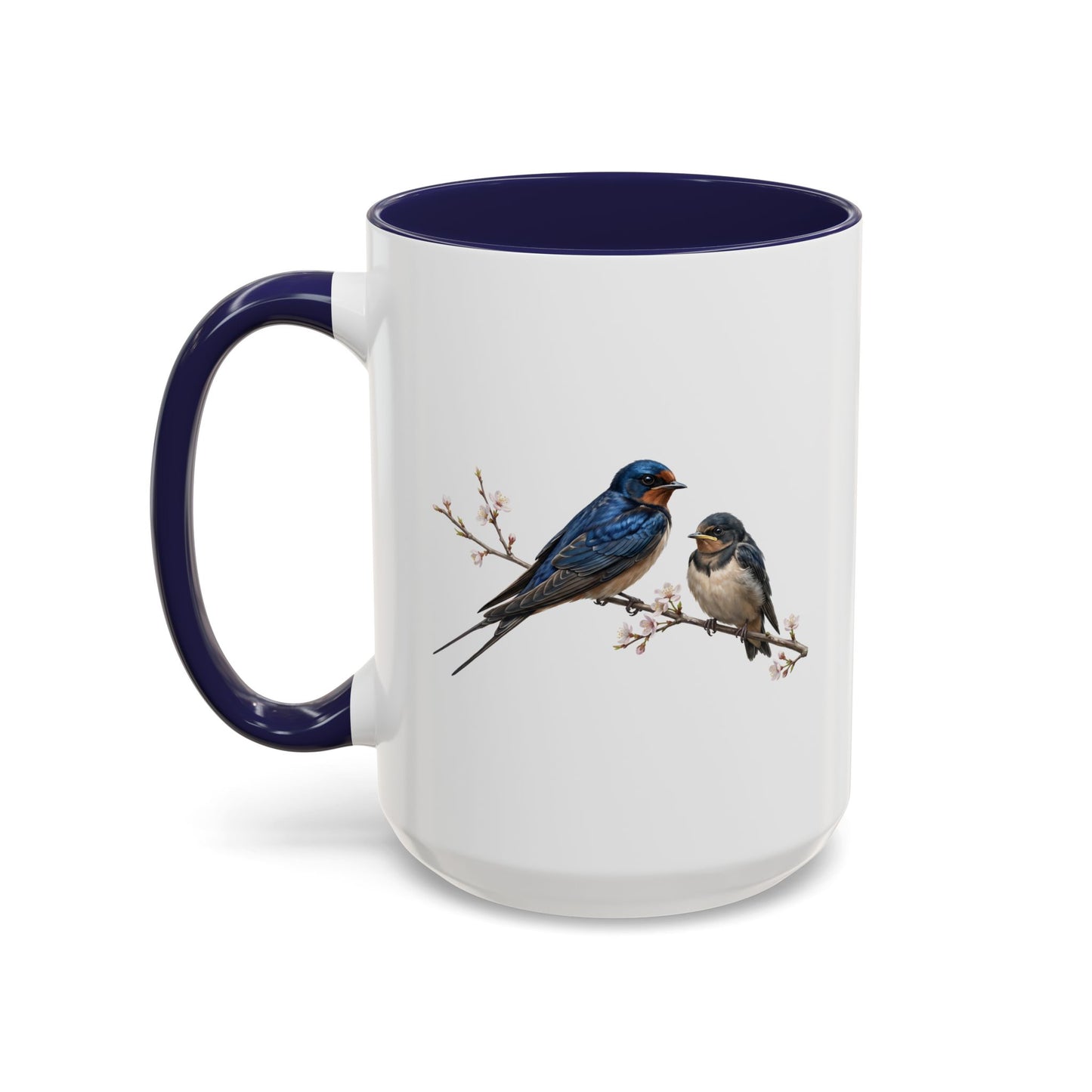Barn Swallow & Fledgling Two-Tone Mug | Spring Bird Lover Gift