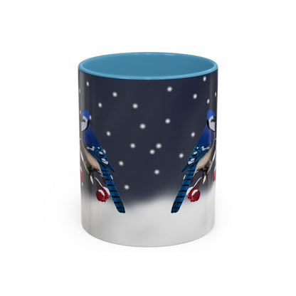 Blue Jay and Cardinal Bird Coffee Mug | Ceramic Christmas Gift for Bird Lovers