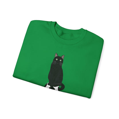 Black Cat with Soccer Cat Lover Sweatshirt