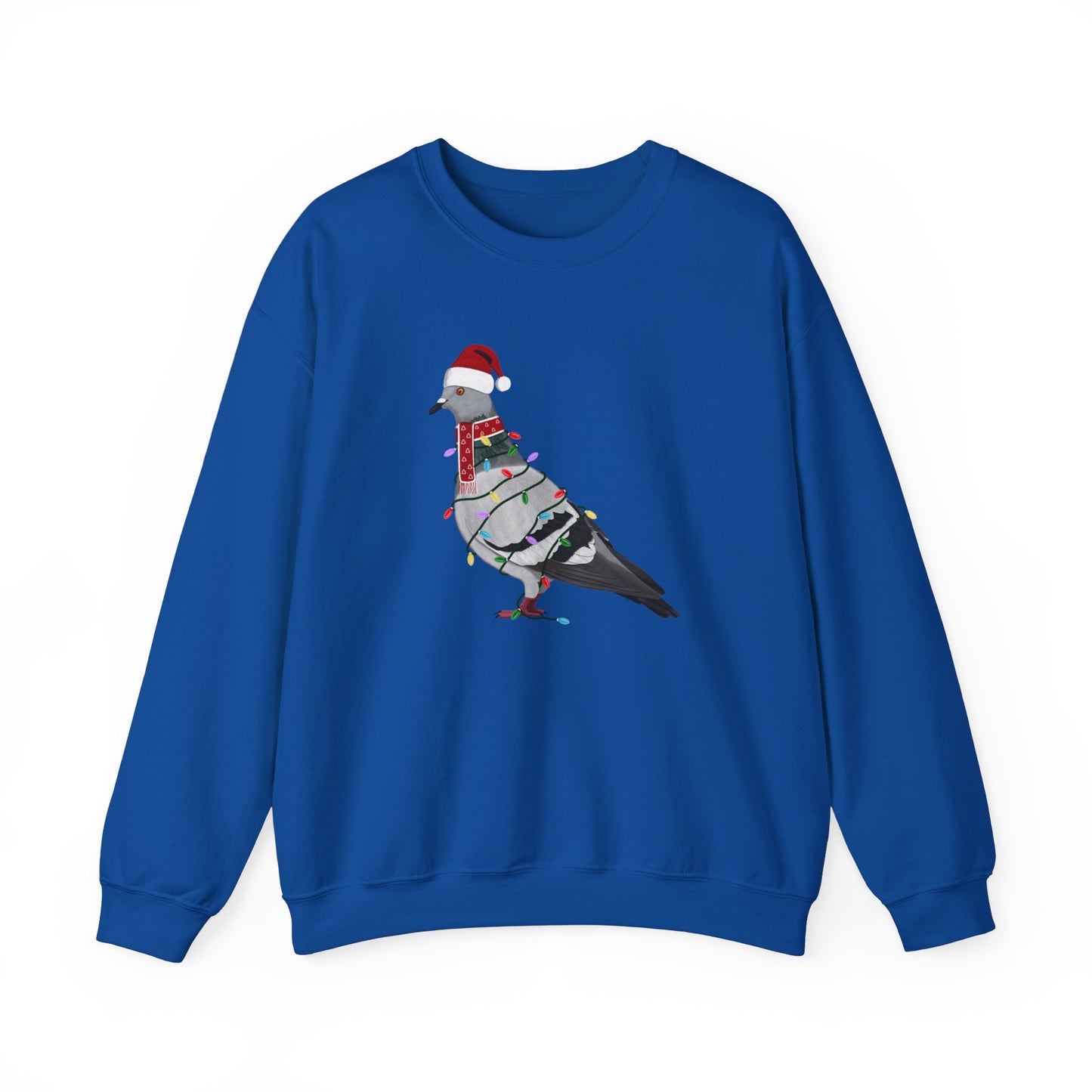 Pigeon with Fairy Lights Santa Claus Christmas Bird Sweatshirt