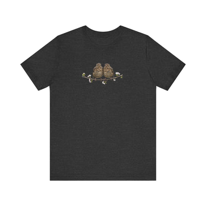 Blackbird Fledgling T-Shirt | Spring Blossoms Unisex Graphic Tee for Bird Watchers