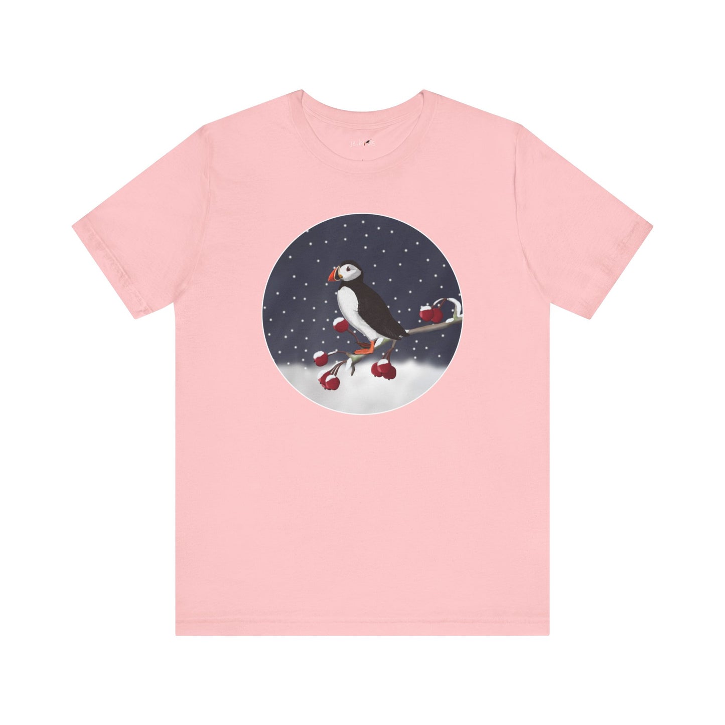 Puffin on a Winter Branch Birdwatcher Christmas Bird T-Shirt