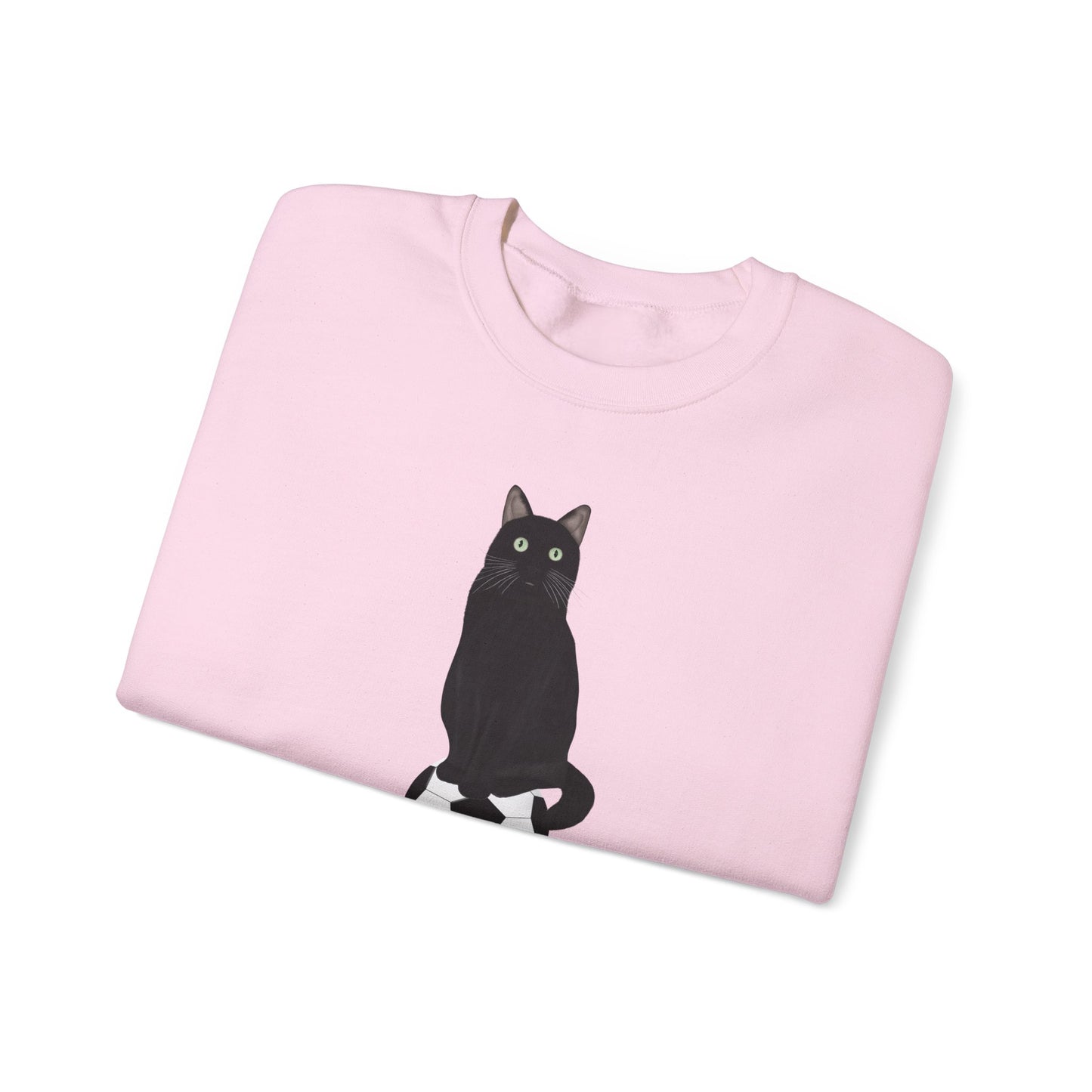 Black Cat with Soccer Cat Lover Sweatshirt