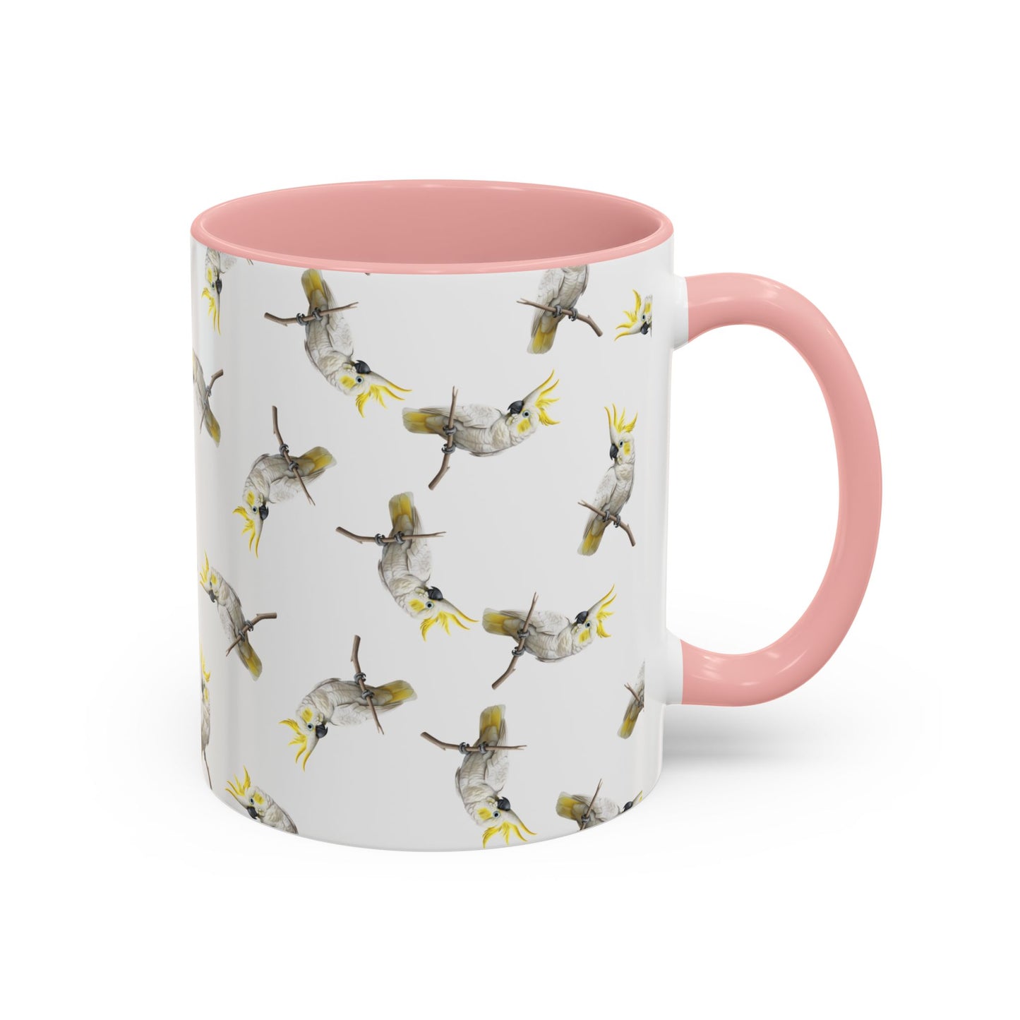 Kakadu Tasse mit Streumuster | Vogelmotiv Kaffeebecher für Vogelbeobachter & Naturfreunde